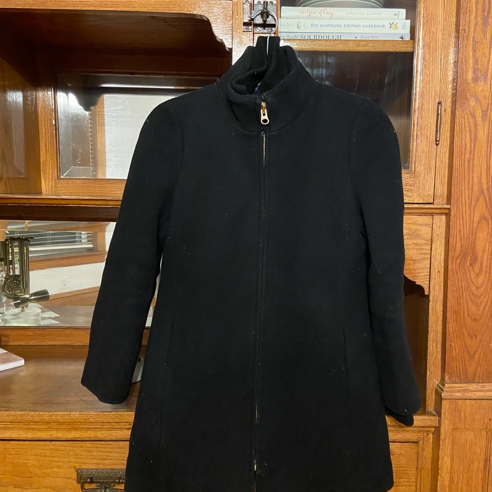 J. Crew Black Italian Wool Coat